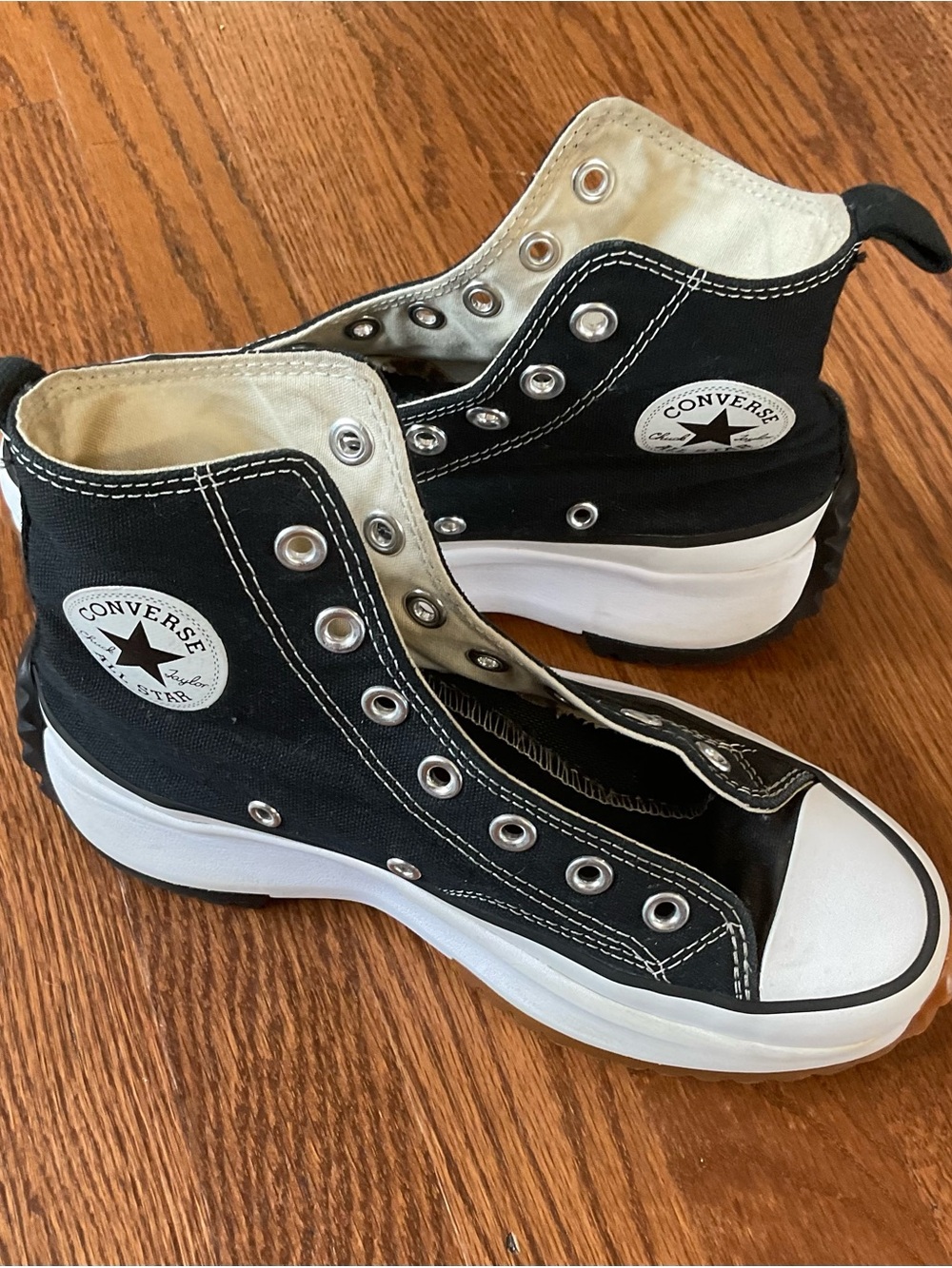 Converse Black & White High-Top Platform Sneakers